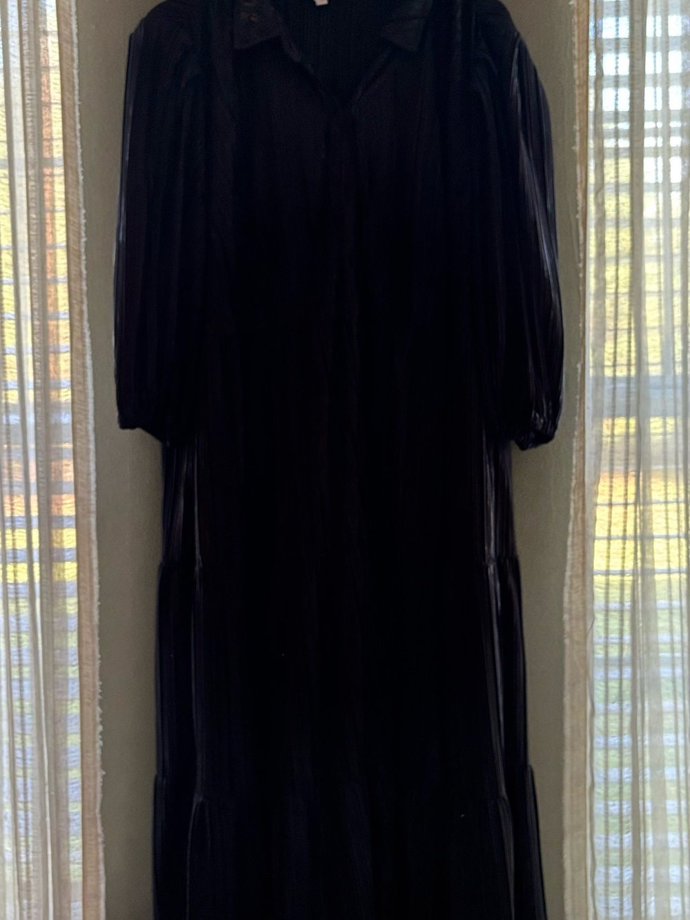 Black Women's Long Sleeve Maxi Dress